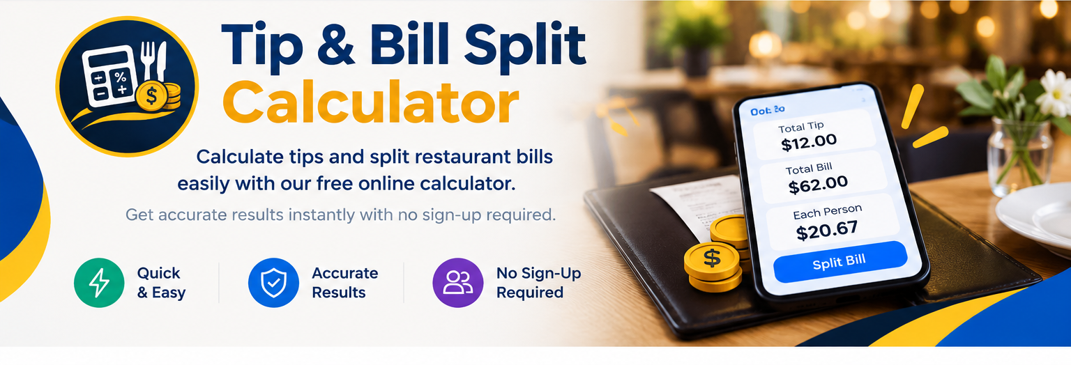 Split Easy Tip — quick, accurate tip and bill splitting with no sign-up required