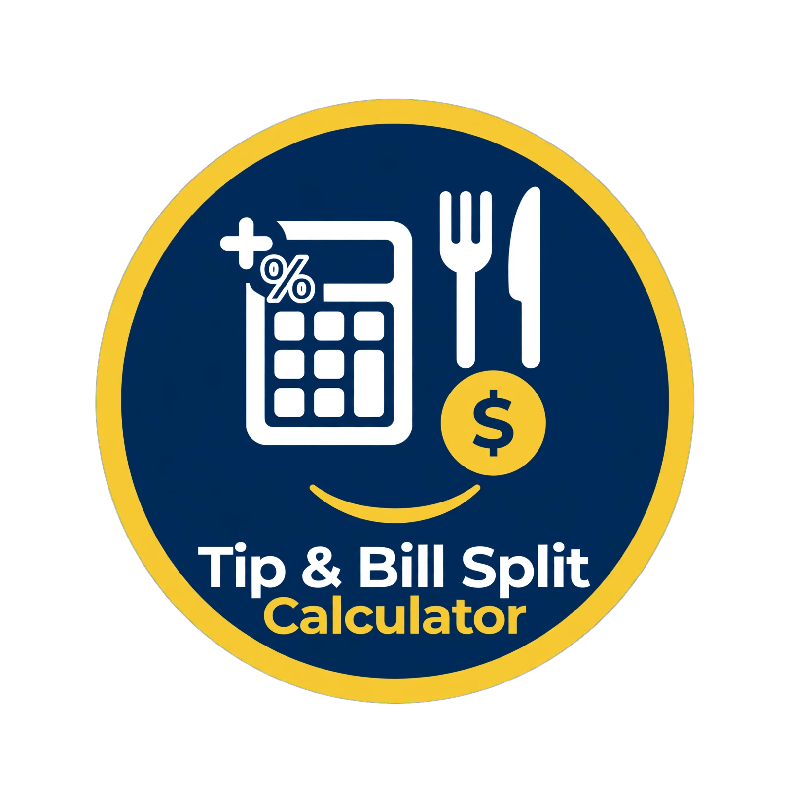 Split Easy Tip logo: a restaurant receipt with a calculator